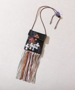 Chrome Hearts Croheart black colorful leather tassel bag