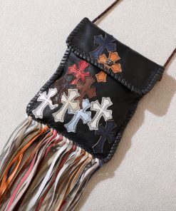 Alternative view of Chrome Hearts Croheart black colorful leather tassel bag