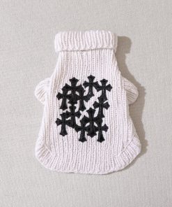 Chrome Hearts Crocs Black Lacquer Leather Patch Sweater Puppy Clothes