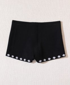 Alternative view of Chrome Hearts Crocs new black knitted cross flower logo shorts