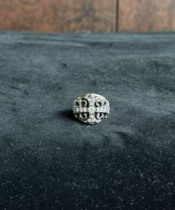 Chrome Hearts Chrome Hearts 925 Silver White Diamond Keeper Cross Flower Ring