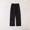 Chrome Hearts Croheart black patent leather and horsehair three-patch leather long pants