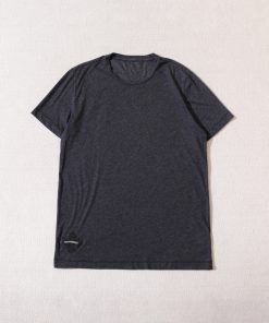 Chrome Hearts Croce Heart Dark Gray Silver Scroll Cross Applique Short Sleeve